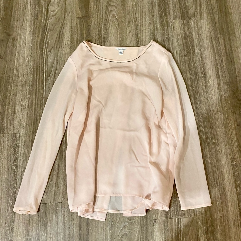 Calvin Klein Light Pink Long Sleeve Women’s Blouse